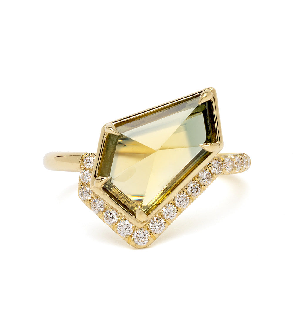 Aura SK-R120-Sapp-FF-2.75 gold engagement ring in warm yellow with cushion halo and bezel center