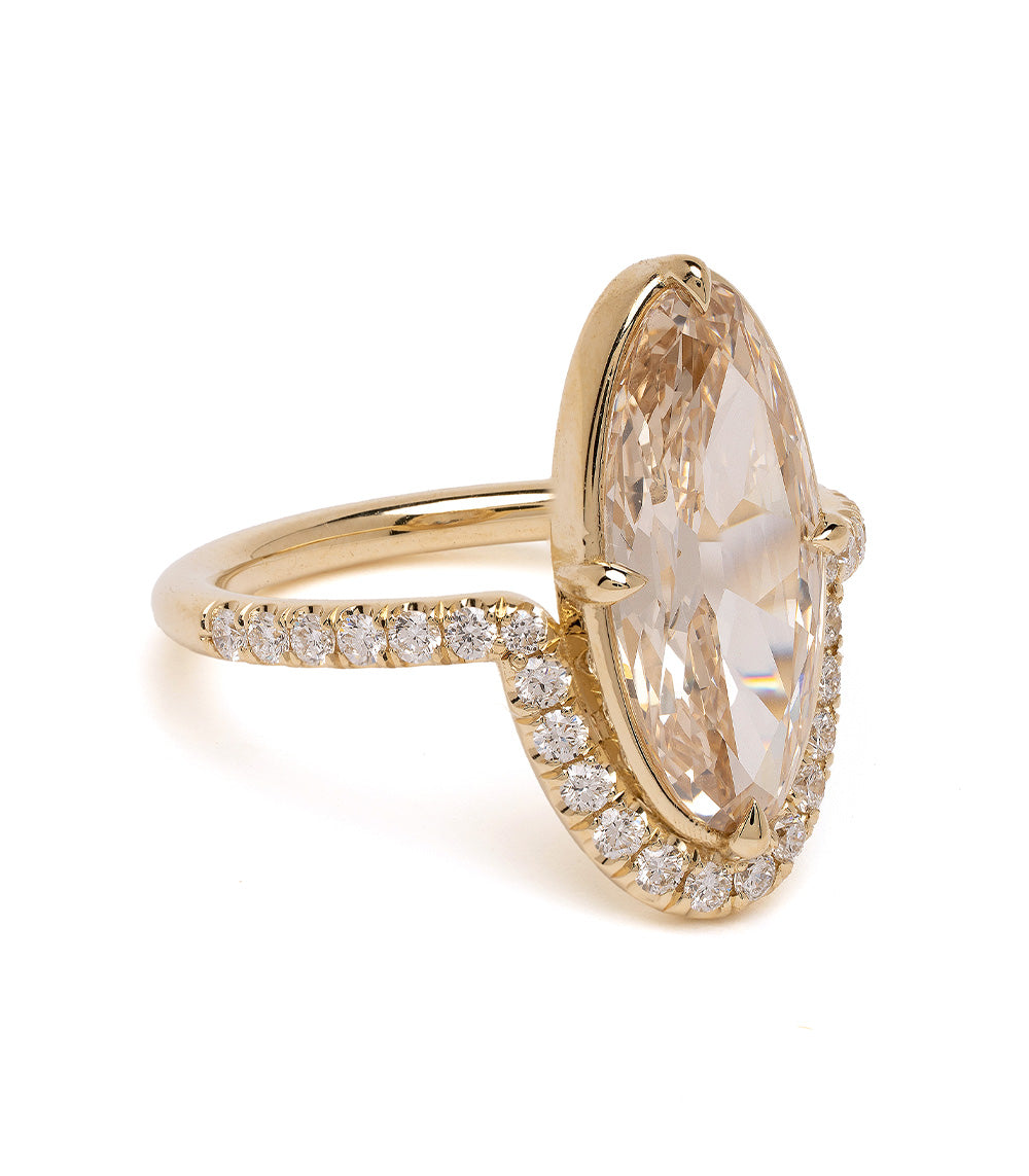 Aura by SK-R120-CD-EOB-2.75 unique engagement ring in gold with marquise center and pavé diamonds
