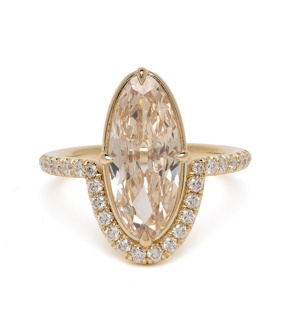 Aura by SK-R120-CD-EOB-2.75 oval gold engagement ring with pavé diamond halo and split shoulders