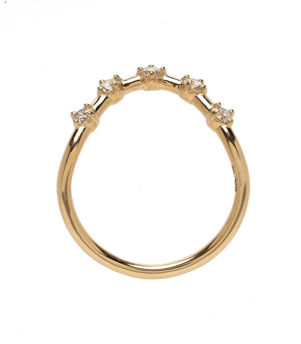 Halo Nesting Band NB-R4-WD halo ring in 14K yellow gold with shiny prong-set stones