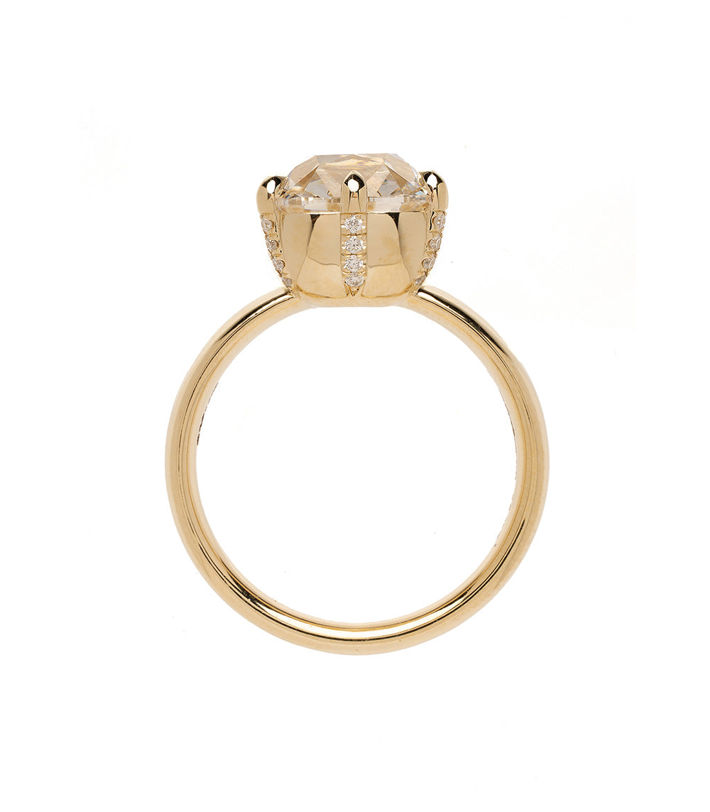 Ella SK-R62-LGD-OMC-NS-4.51 engagement ring in yellow gold with rectangular center stone and pave accents