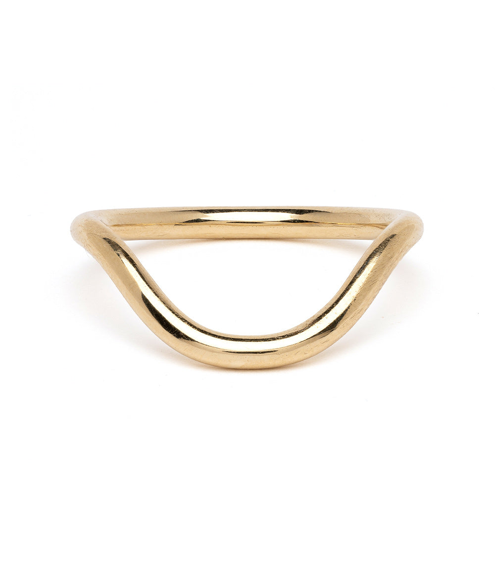 The Bold Beau Band A-R43 ring band in 14K yellow gold with shiny curved open profile