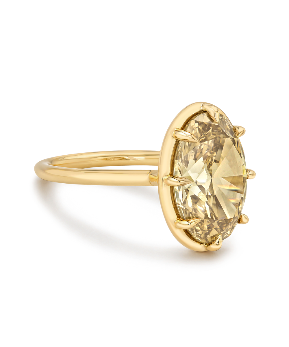 5 Carat Fancy Brown Champagne Oval Diamond Engagement Ring With Antique Inspired Stack Friendly Setting 14k Yellow Gold Sk R132 Nd Cd Ns Br Ov 5.01 B.png?v=1784018306