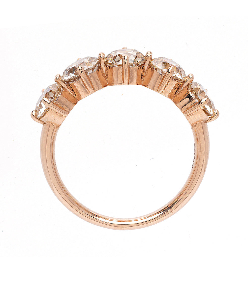 Claudette 5 Stone Band by SK-R68-5-ND-OEC-CD-2.58 rose gold 5-stone diamond band with clear stones