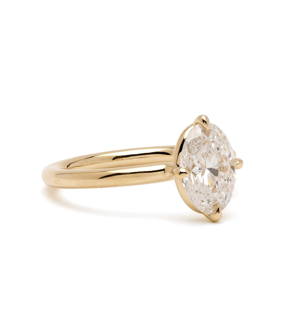 Billie Pinky Duo by SK-R94-DUO, gold round-cut solitaire ring with prong-set sparkle on white background