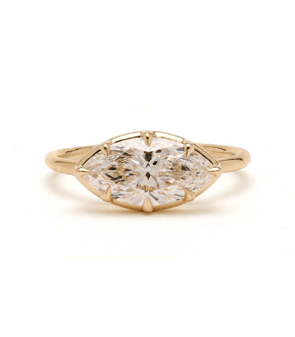Gigi Pinky (Copy) by Sofia Kaman engagement ring in shiny 14K yellow gold with clear oval-cut diamond center