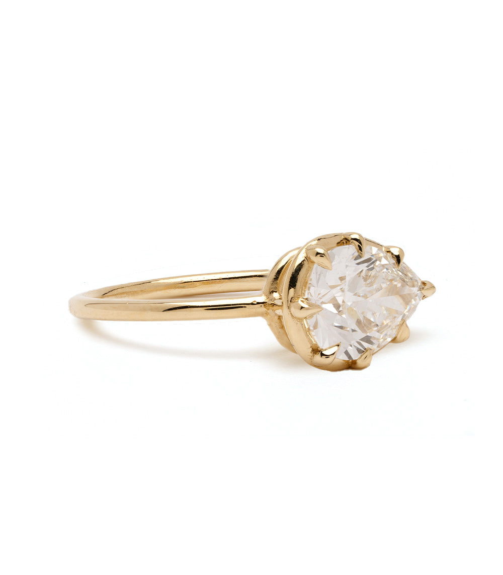 Gigi Pinky Duo by SK-R117-DUO gold engagement ring with oval clear diamond halo and prong setting