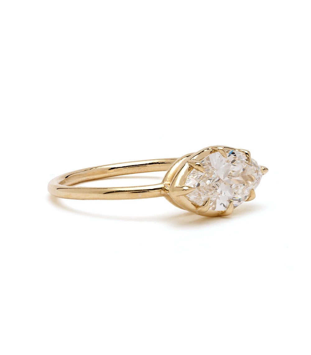 Gigi Pinky (Copy) by Sofia Kaman engagement ring in shiny 14K yellow gold with a round diamond centerpiece