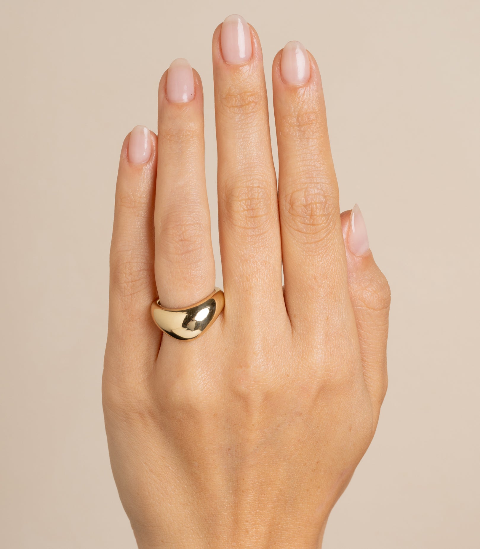 Bombé Melt Band by EGB-R20 bombe band ring in 14K yellow gold with shiny curved profile