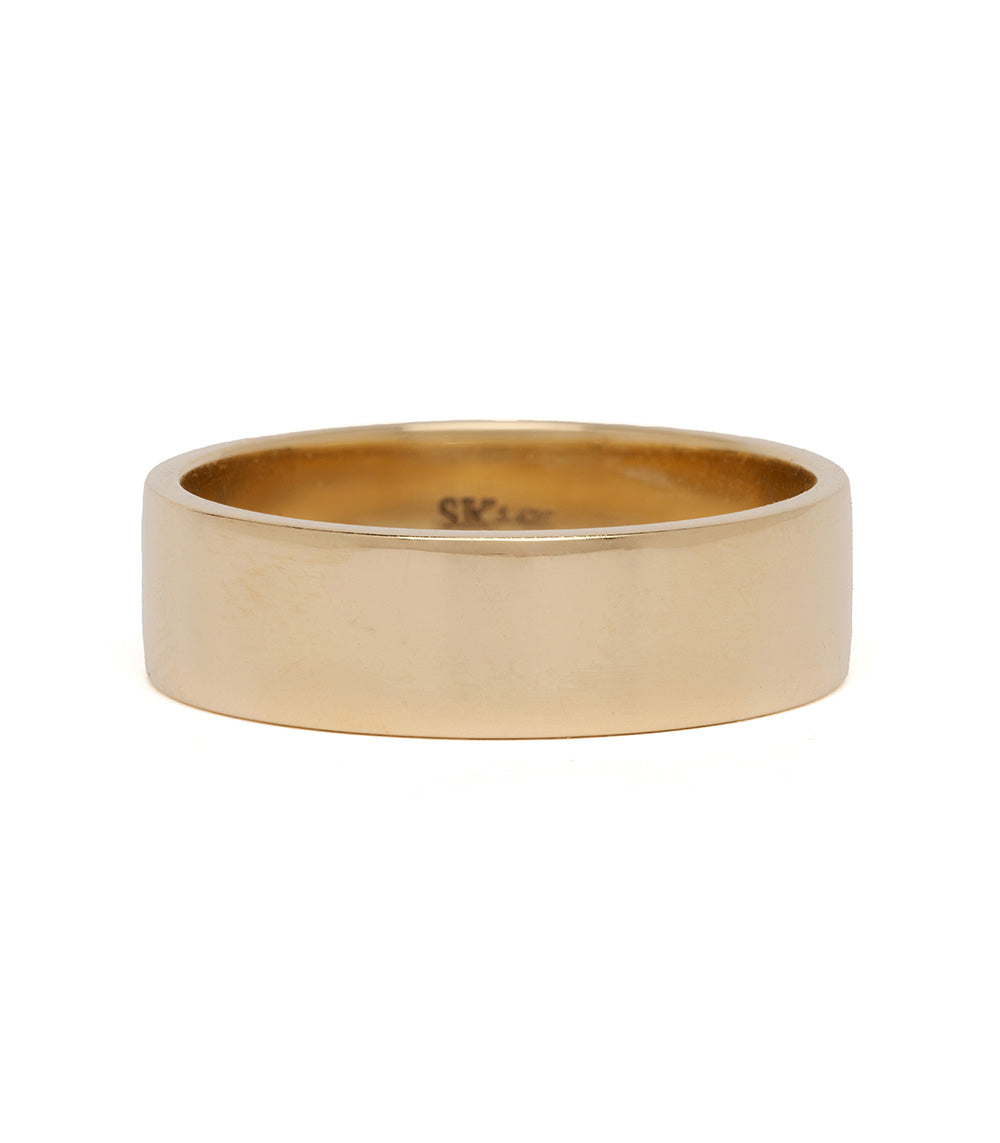 Smooth Classic Band 6MM by SB-R12 gold ring with matte finish, smooth comfort fit