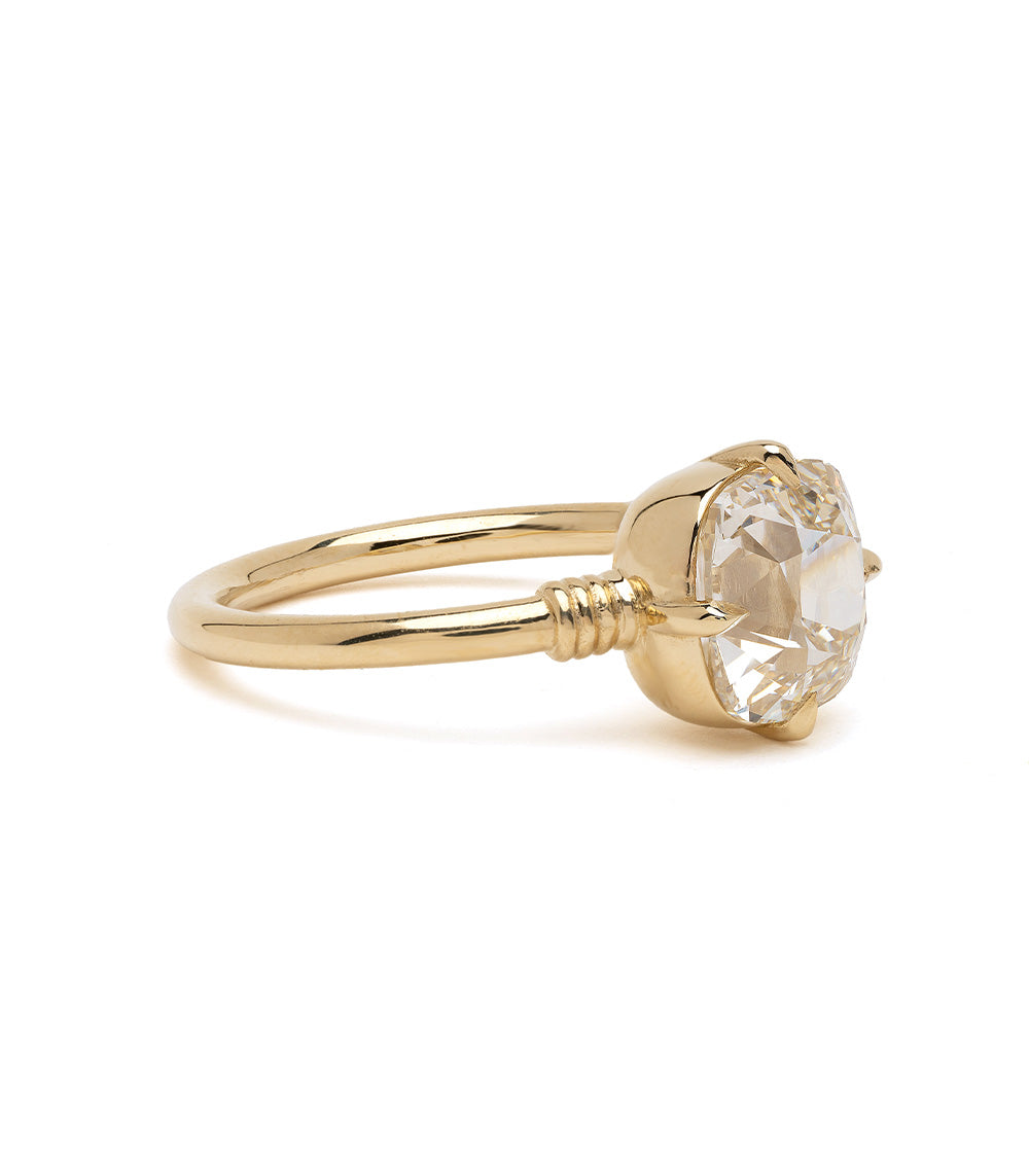 Teodora SK-R108-ND-OMC-2.73 gold round solitaire diamond ring with polished band and clear stone