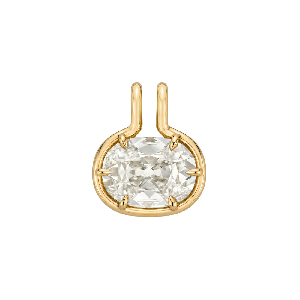 Sculptural Gold Diamond Pendant In Unique Prong Faux Bezel Setting Sk P114 Lgd Wd Ew Omc Cu 2.42 A