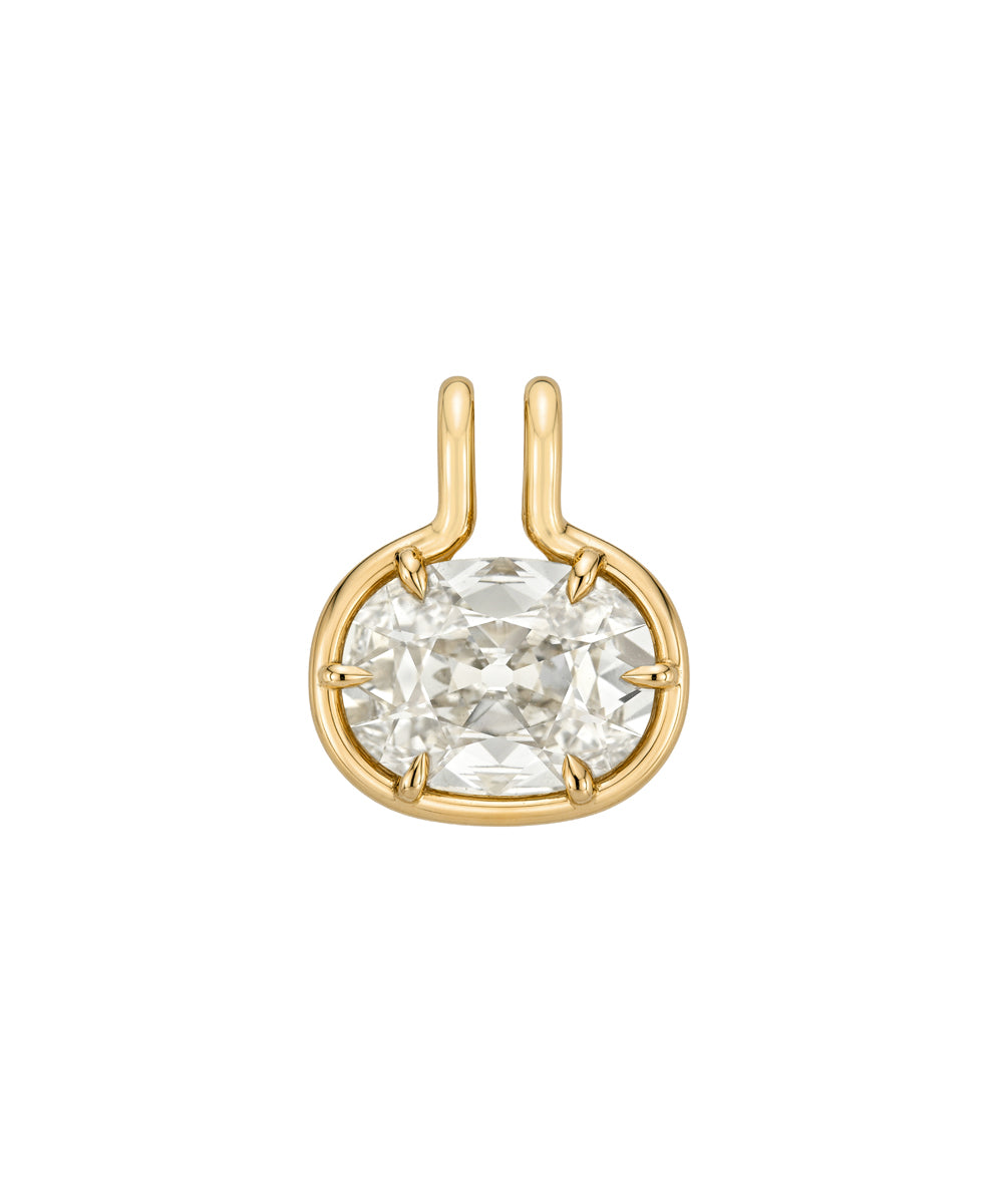 Sculptural Gold Diamond Pendant In Unique Prong Faux Bezel Setting Sk P114 Lgd Wd Ew Omc Cu 2.42 A