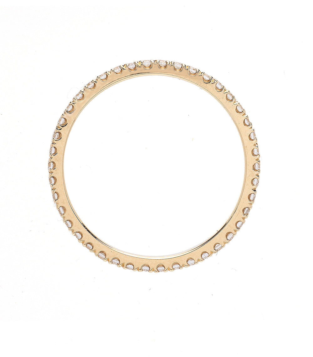 Square Edge Diamond Eternity Band EB-R11 14K yellow gold shiny eternity band with round diamonds