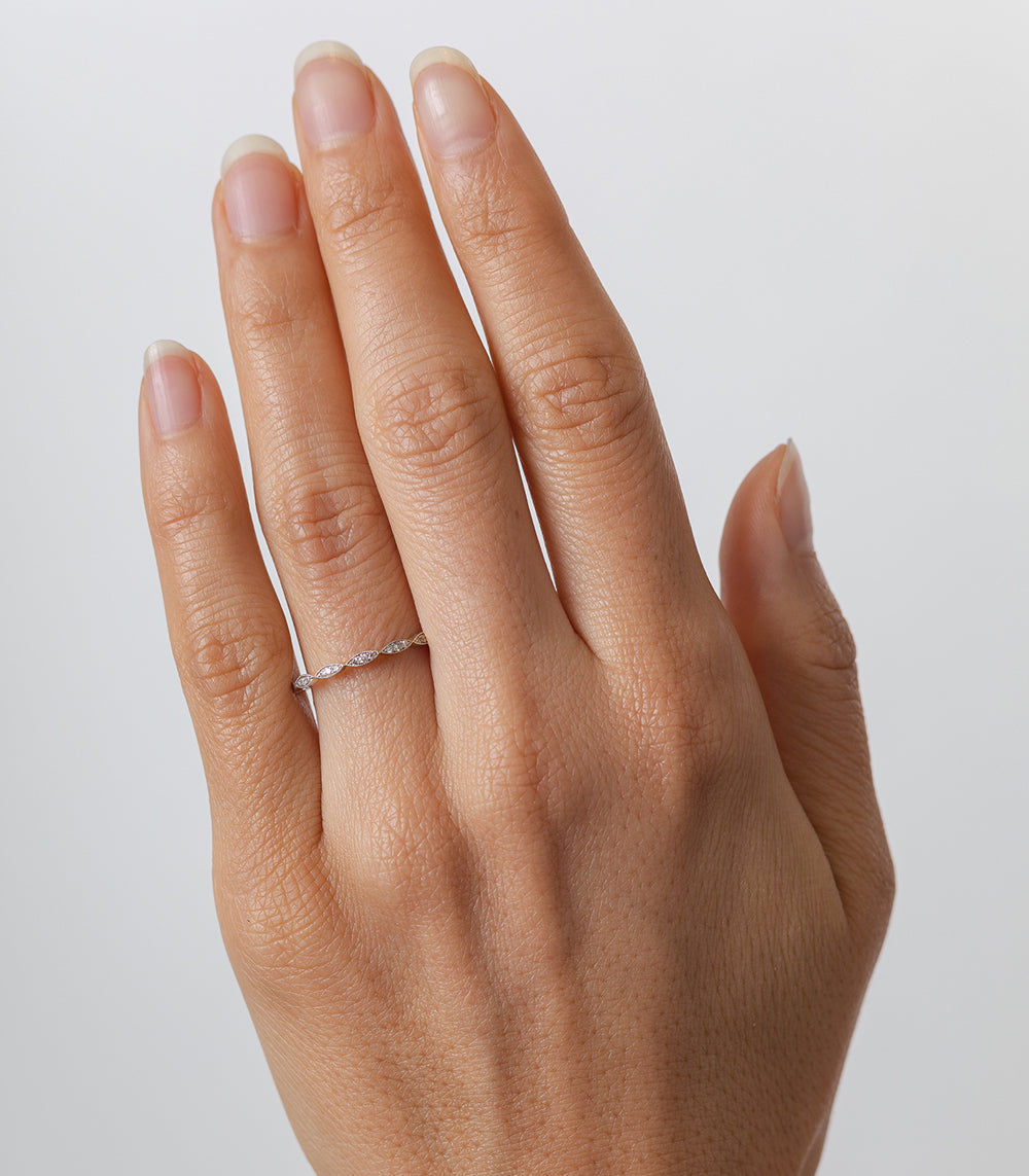 Marvelous Marquise by AL-R10 marquise-cut engagement ring in 14K white gold with shiny finish