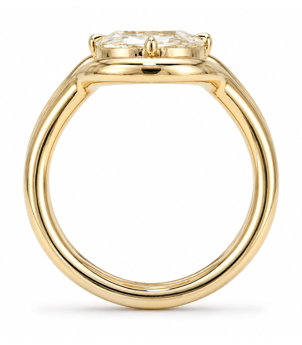 Antique Elongated Candlelight Diamond Engagement Ring Modern Design Sk R116 Nd Cd Ns Om Cu 2.25 V3
