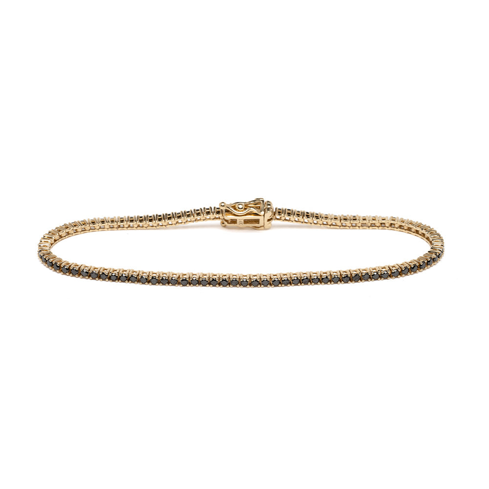 The Hills CC-DB1-BD gold tennis bracelet with jeweled pave links and clasp detail