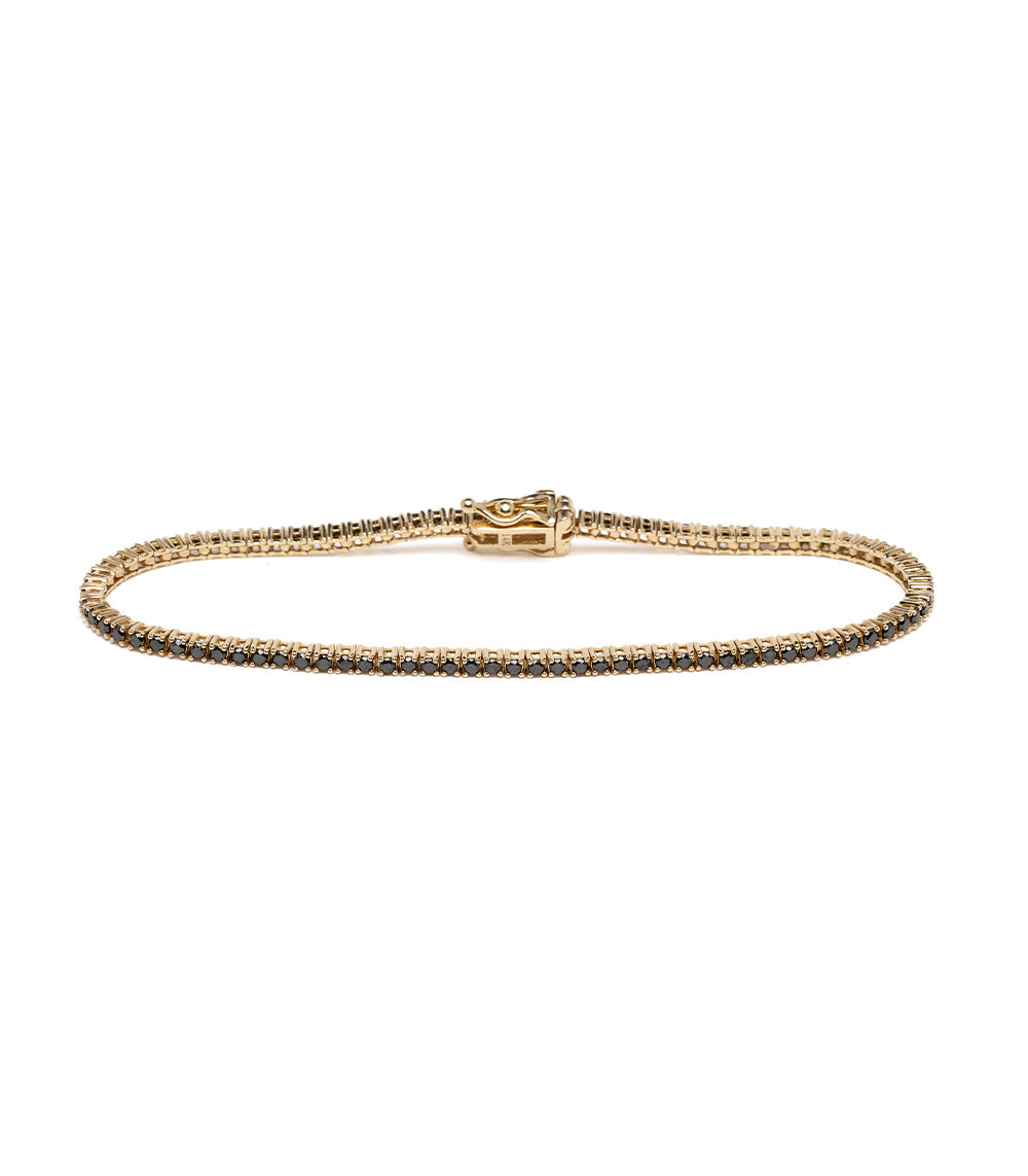 The Hills CC-DB1-BD gold tennis bracelet with jeweled pave links and clasp detail