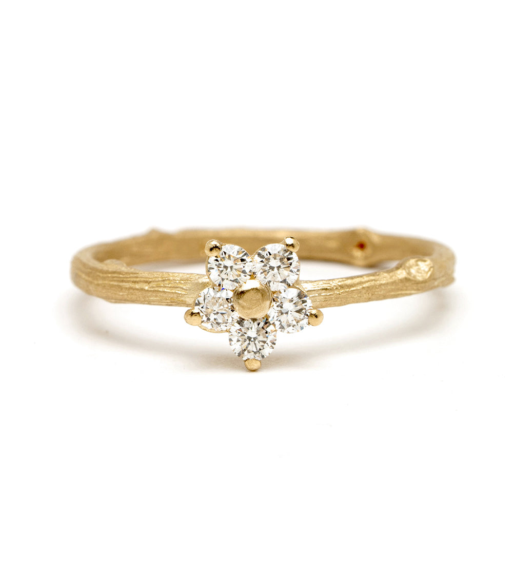 LF-R7-ys-v-sh-yg- LF-R7-WD engagement ring in 14K Yellow Gold, 3 stone engagement ring with asymmetrical engagement ring stones
