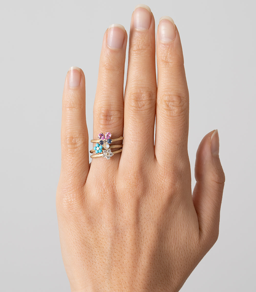 LF-R7-ys-v-sh-yg- LF-R7-WD engagement ring in shiny 14K yellow gold with unique engagement ring stones