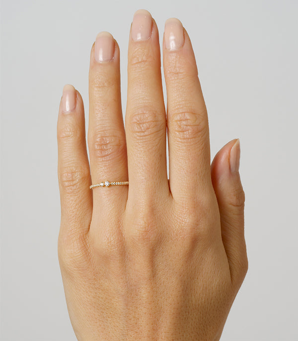 Confetti Band by EB-R13 ring band in 14K yellow gold with shiny confetti stone detailing