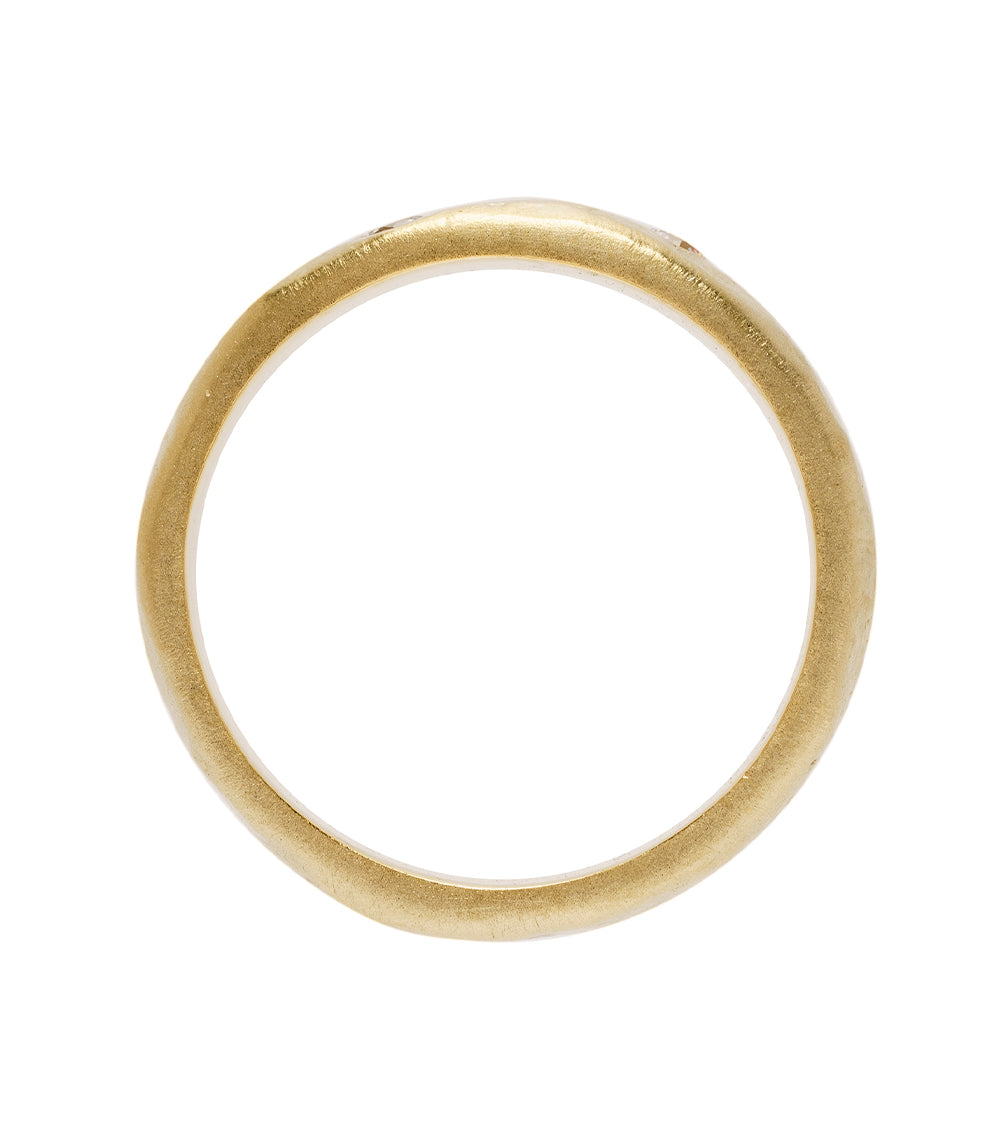 Dusk till Dawn GN-R3 gold band ring with shiny matte finish, smooth rounded profile.