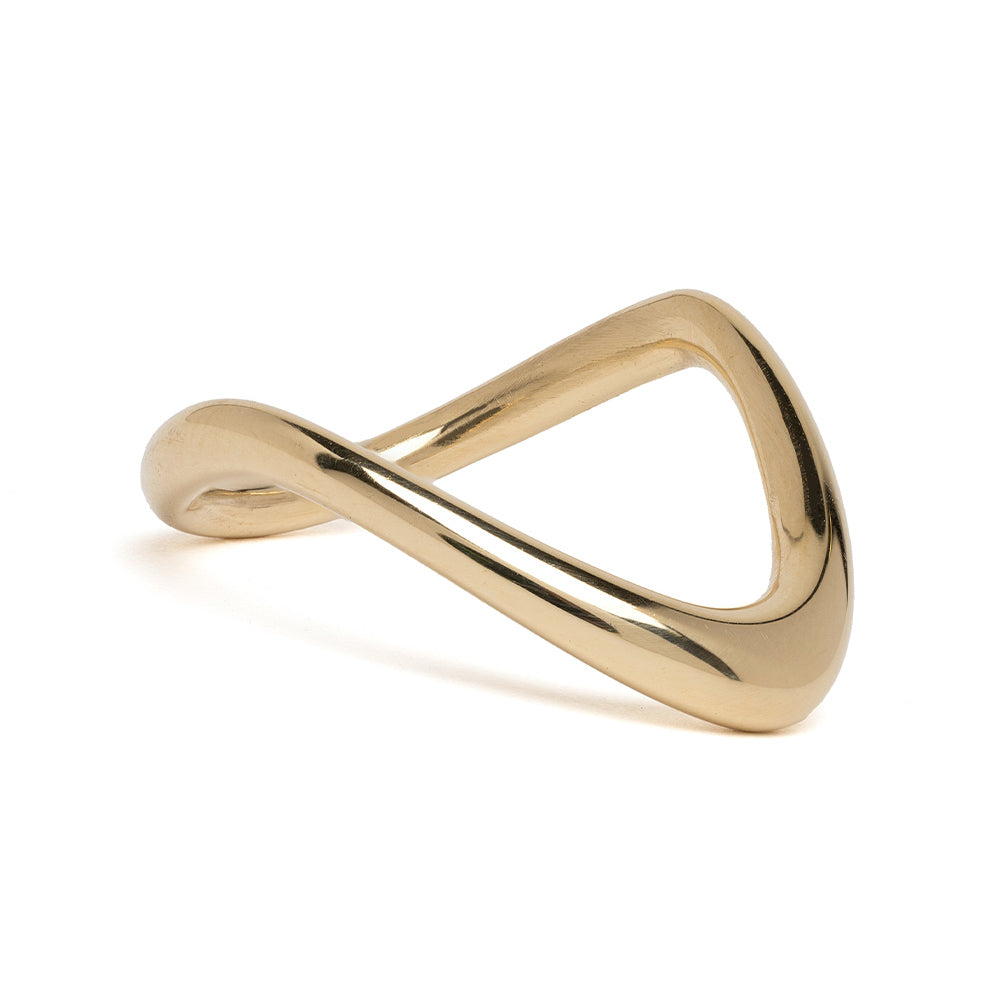 Large Melt Band EGB-R2 ring 14K yellow gold shiny open-melted design with glossy finish