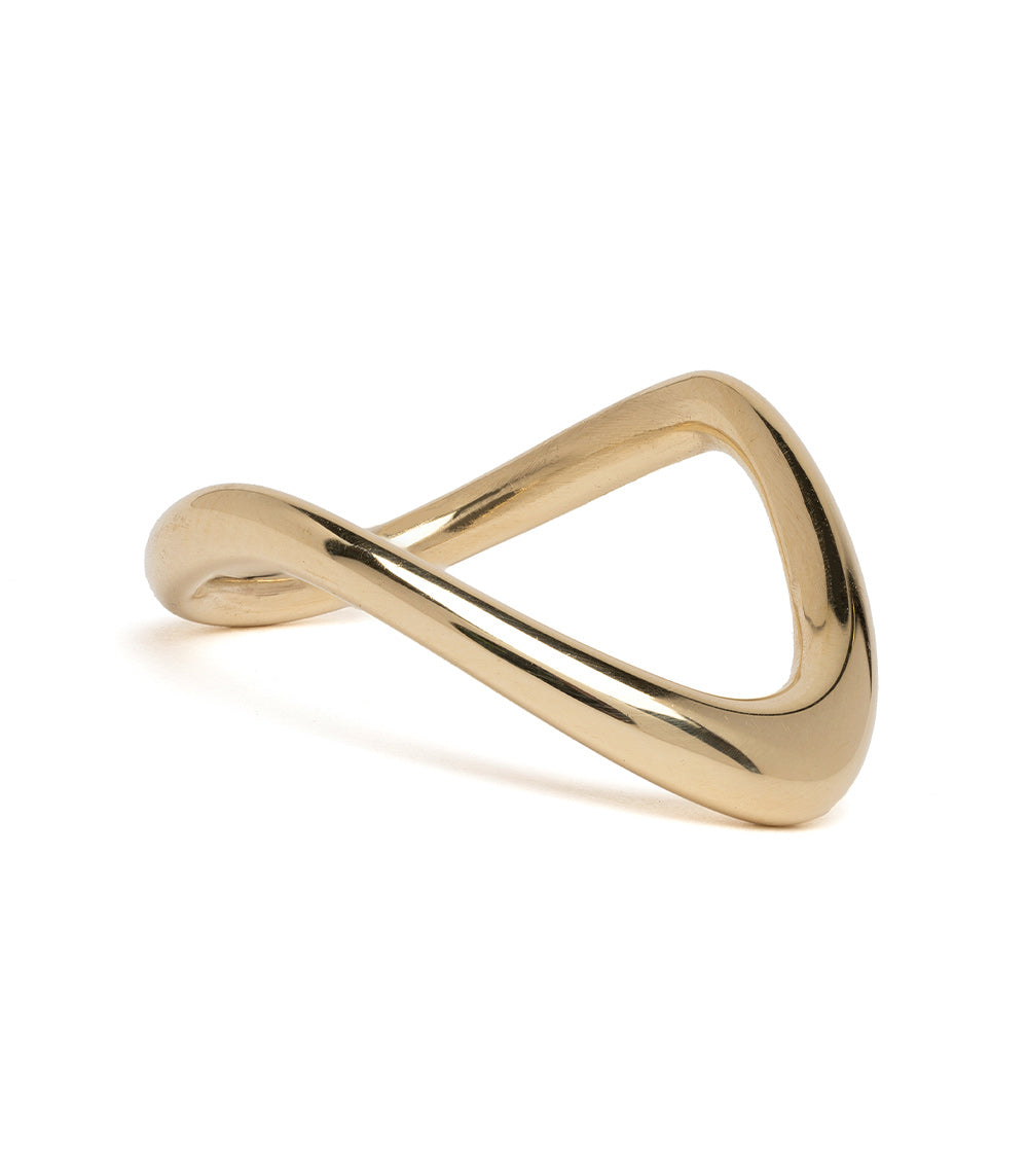 Large Melt Band EGB-R2 ring 14K yellow gold shiny open-melted design with glossy finish