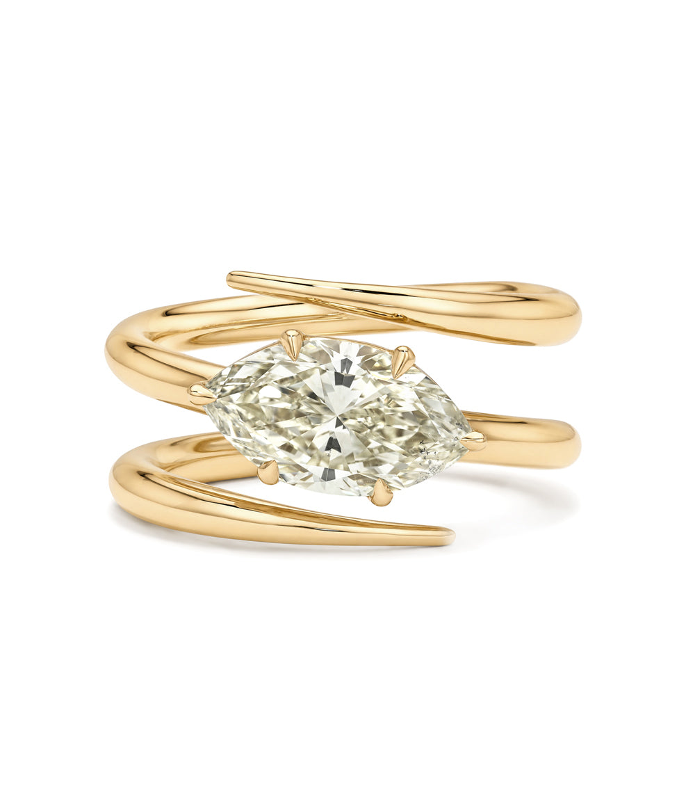 Boho Alternative East West Champagne Marquise Diamond Engagement Ring Er58 Sk R136 Nd Cd Ew Br Mq 2.01 A