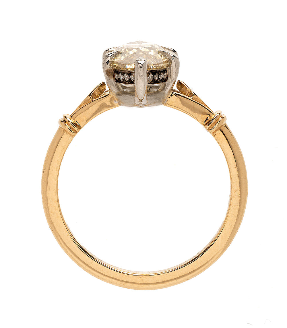 Bad Romance unique engagement ring SK-R64-2.56 gold band with square center stone and pavé sides