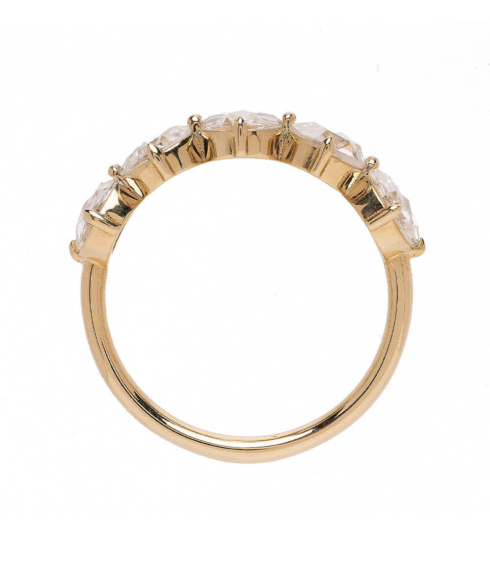 Claudette 5 Stone Band SK-R68-5-ND-RRC-WD-1.29 14K yellow gold 5 stone band with shiny settings