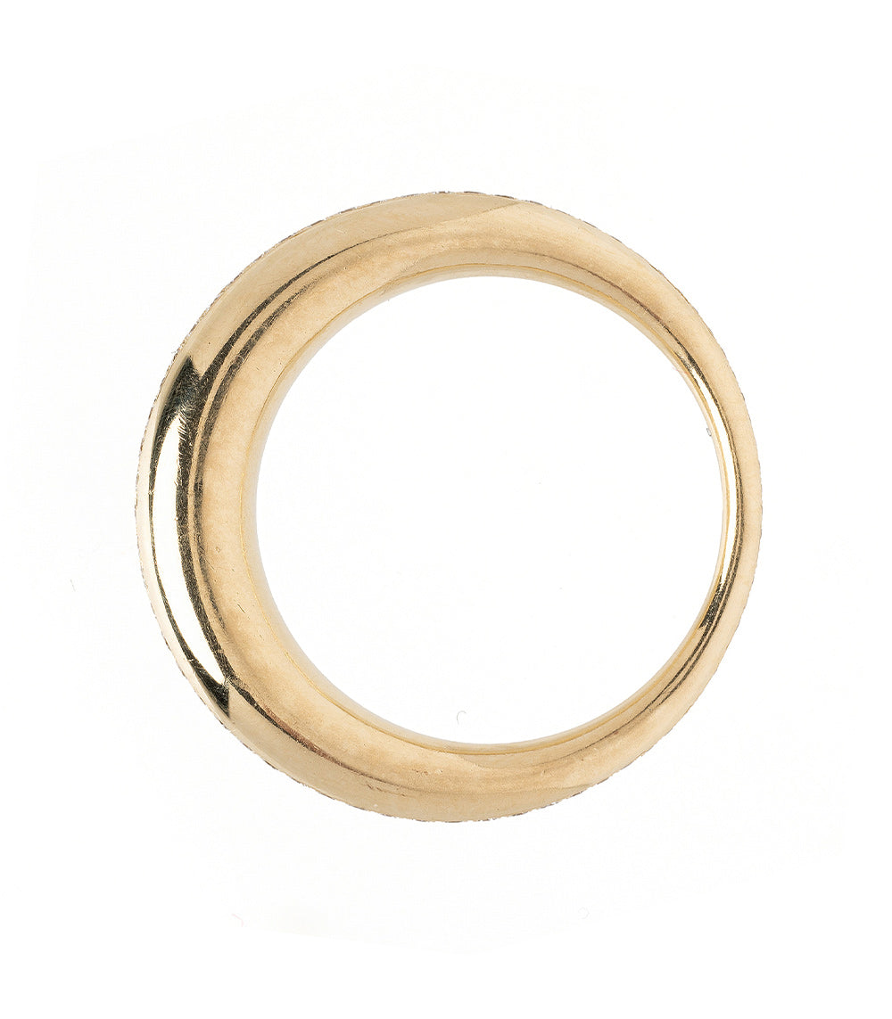 Crescent Band A-R44-EB ring band in 14K yellow gold with crescent curve, matte and shiny.