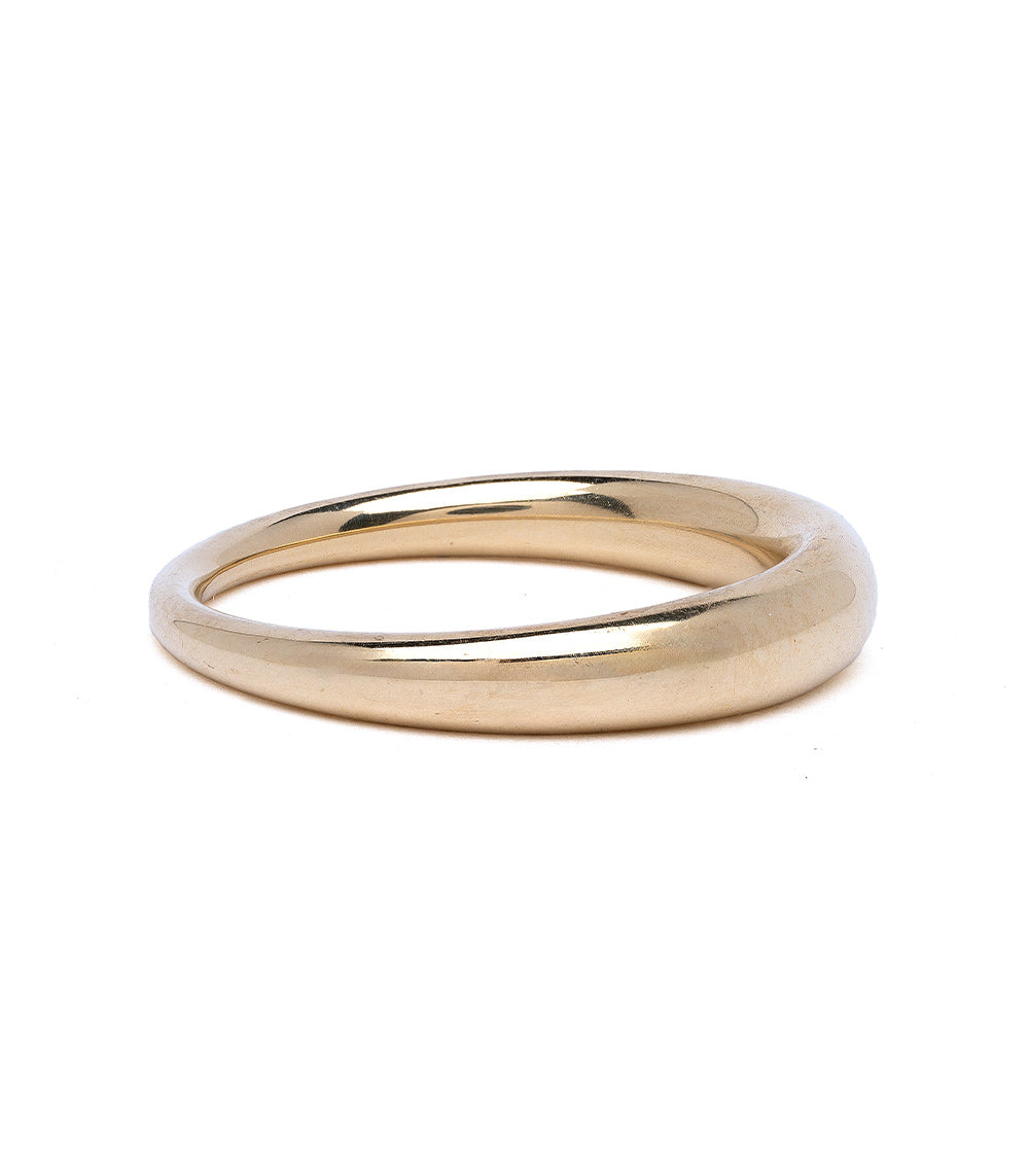 Mini Crescent by A-R46 14K yellow gold band, shiny crescent profile with smooth polished finish