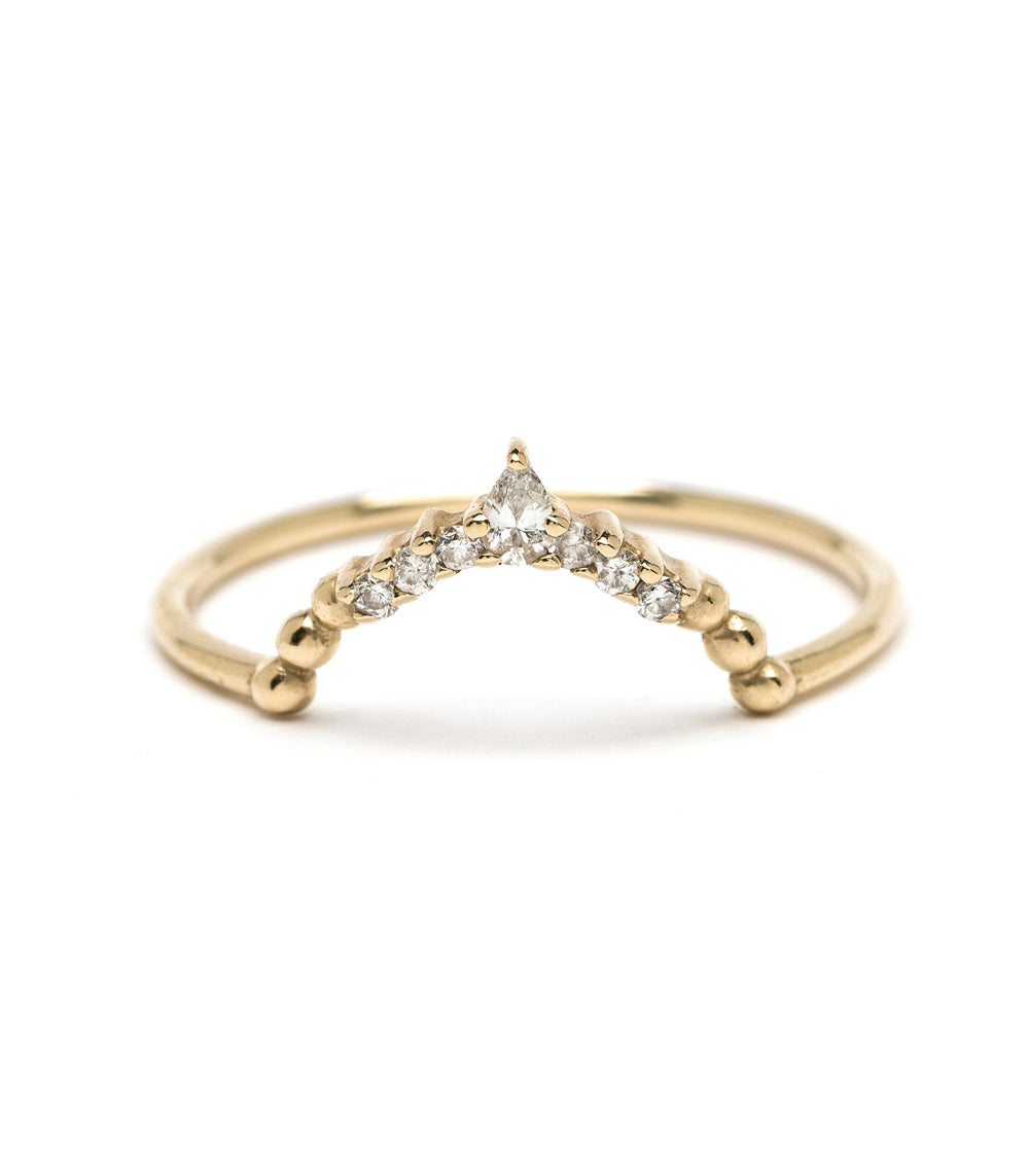 Tiara Nesting Band AL-R13 band in 14K yellow gold with shiny setting and curved teardrop stones