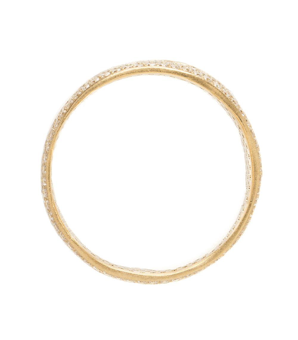Cracked Band- 12mm P-R5-Cracked band ring in 14k yellow gold with shiny cracked finish