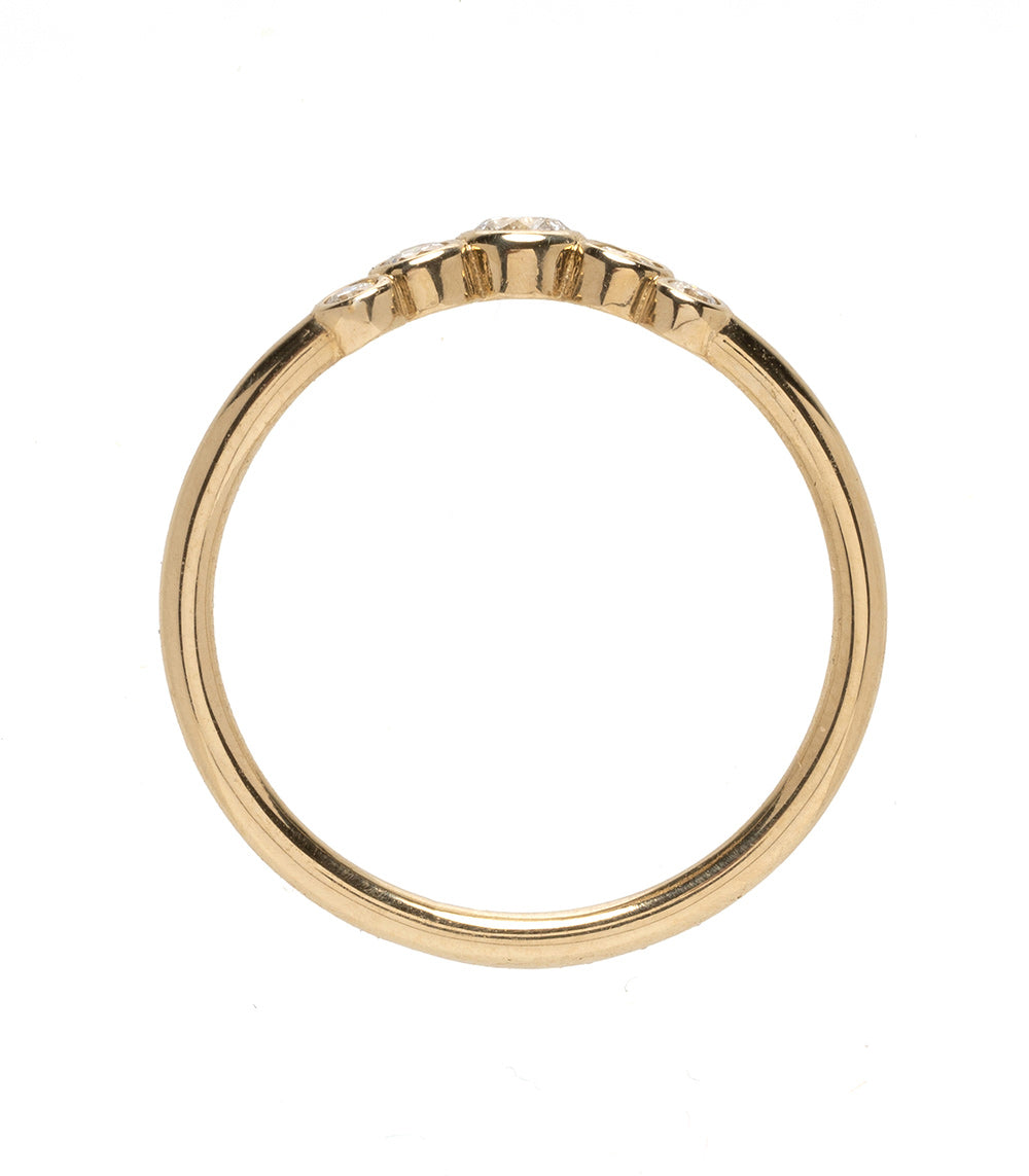 Bezels Sunrise Nesting Band by AL-R12 band in 14K yellow gold, shiny bezel-set sunrise details