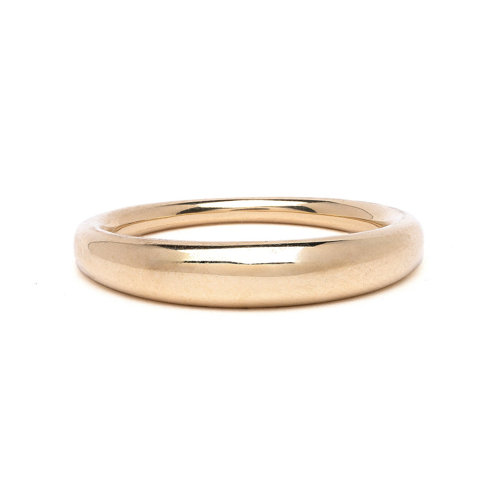 Mini Crescent A-R46 crescent ring band in 14K yellow gold with shiny finish and slim profile