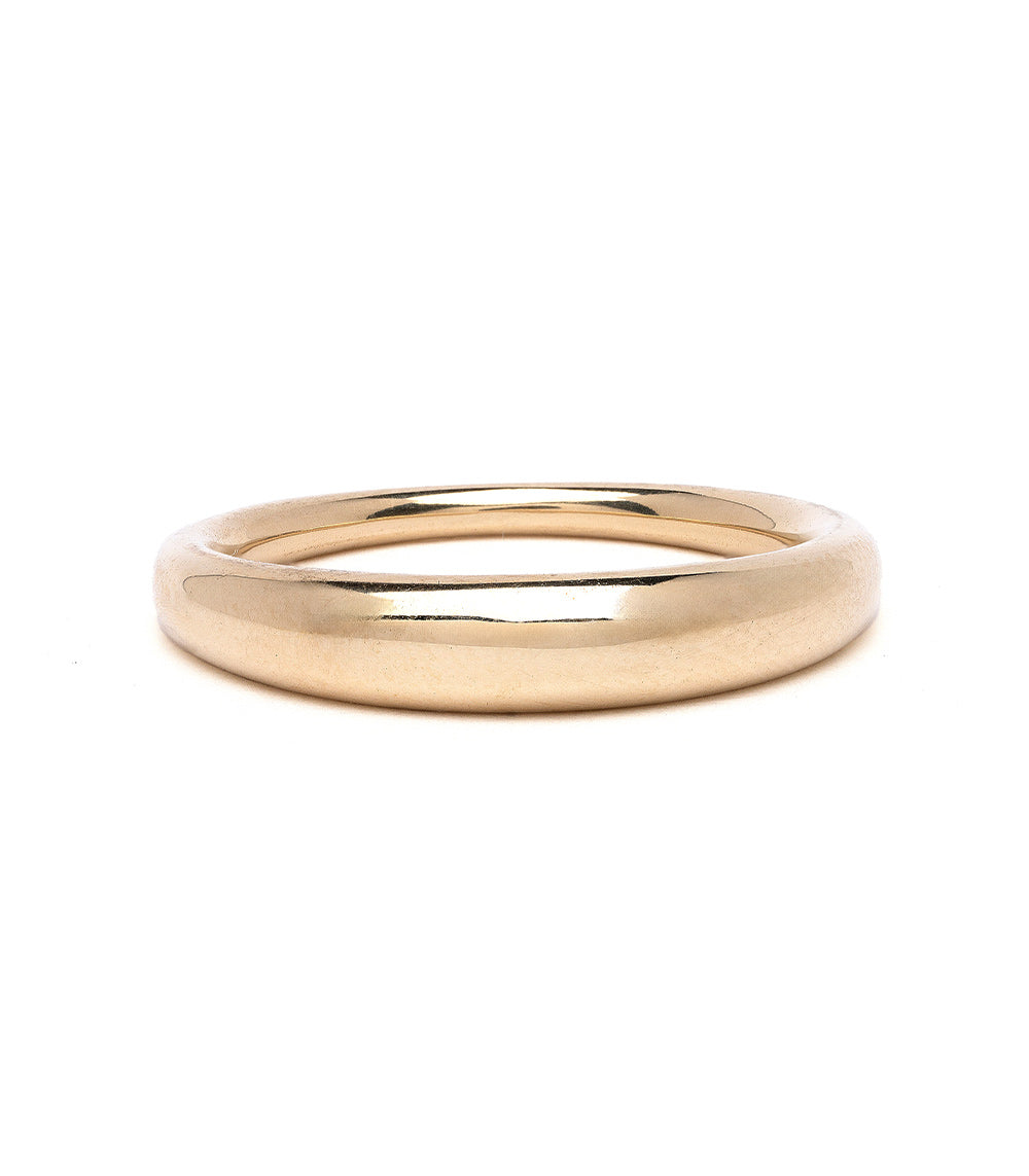 Mini Crescent A-R46 crescent ring band in 14K yellow gold with shiny finish and slim profile