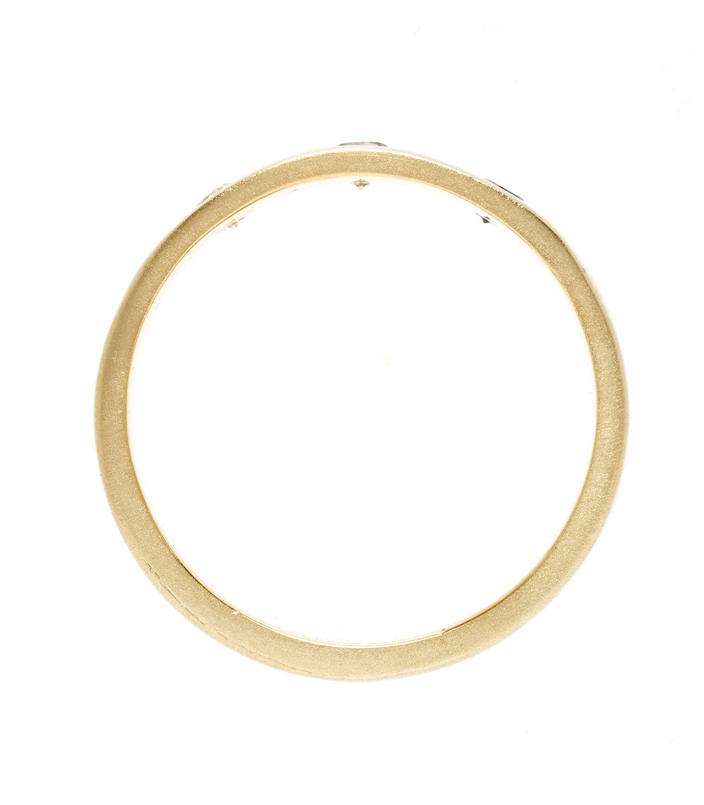 Dusk till Dawn II GN-R5 band ring in gold with shiny matte edge texture, circular profile