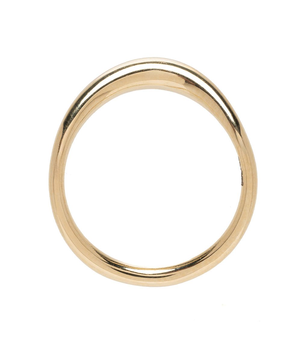 Small Melt Band by EGB-R1, understated 14K yellow gold band with shiny melt-style profile