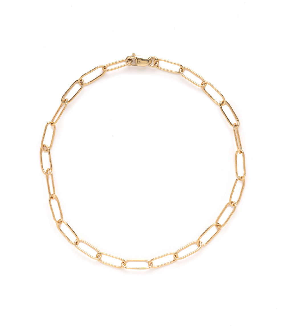 The Trendy Bracelet CB-C3 gold link chain bracelet with box clasp, alternating oval and rectangular links