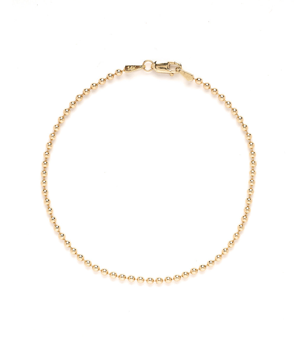 The Mod Bracelet by CB-C2 in gold with beaded ball chain and lobster clasp, 6 inches