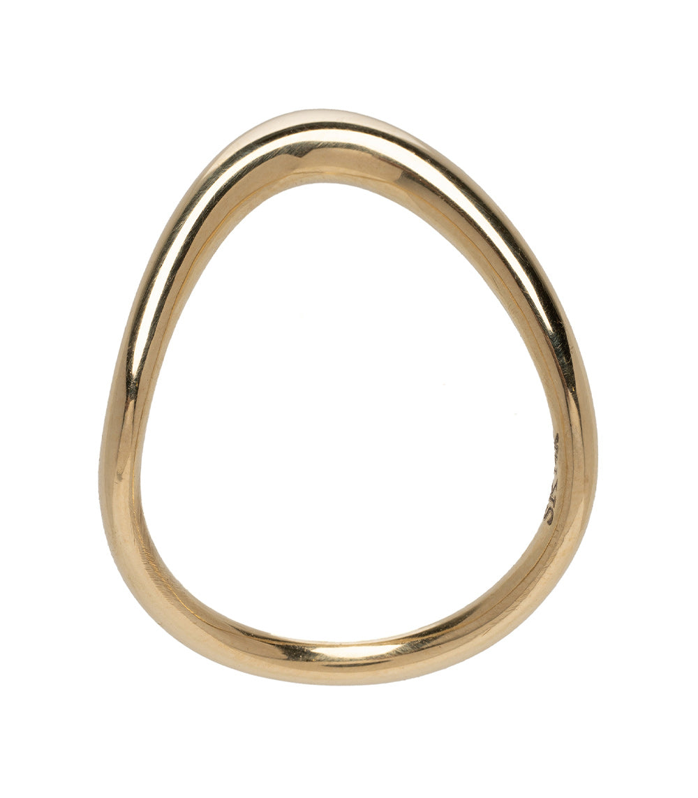 Large Melt Band by EGB-R2 ring band in shiny 14K yellow gold with smooth rounded profile