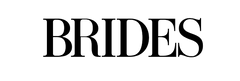 BRIDES title text in large black serif letters on a white background, understated minimal design.