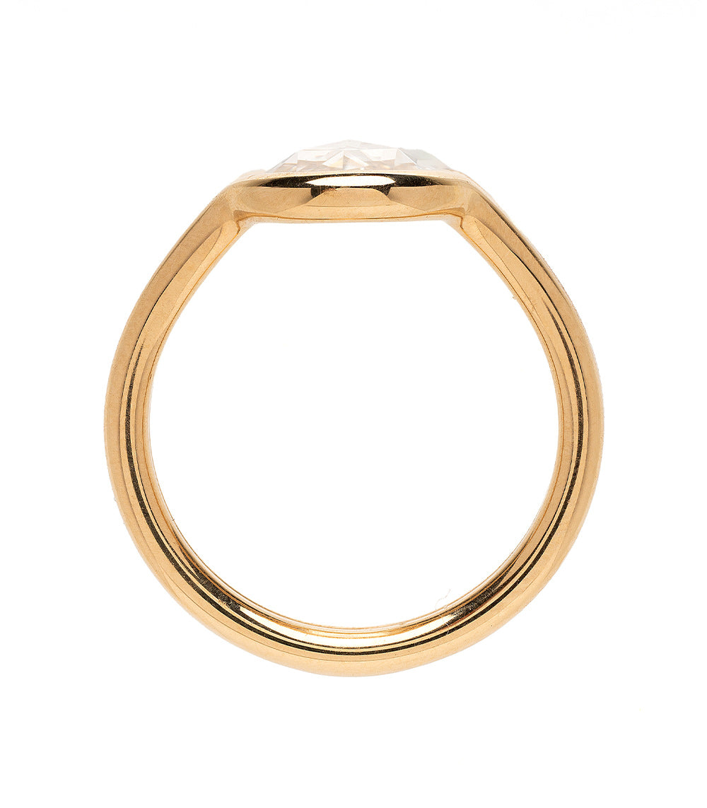 Onda SK-R114-LGD-ORC-1.97 gold engagement ring with faceted clear diamond center