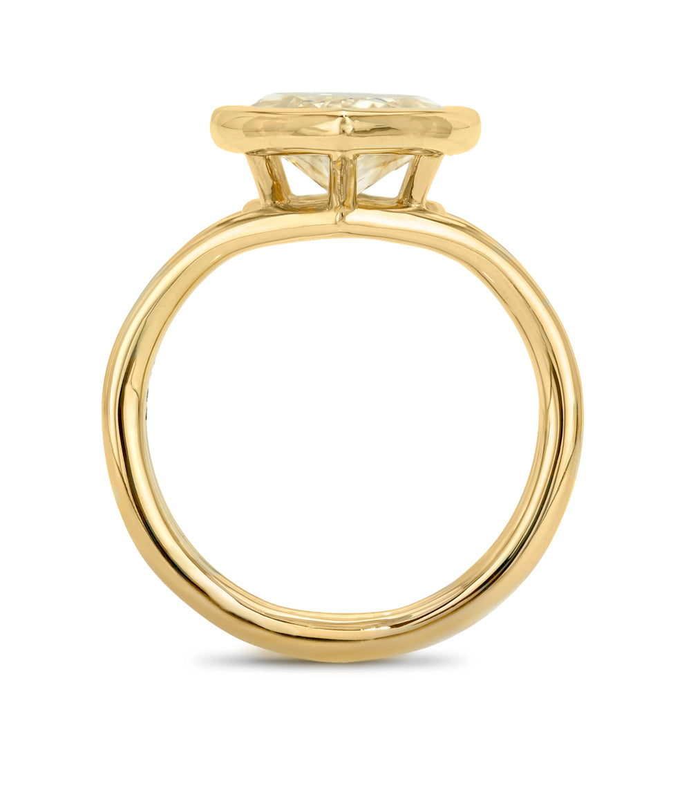 Champagne Marquise Natural Diamond Bezel Set Engagement Ring Er64 Sk R94b Nd Wd Ns Mq 5.00 C
