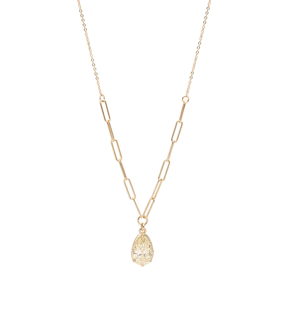 Layering Gigi Necklace by Sofia Kaman in gold with a pear-shaped pendant on a layered chain