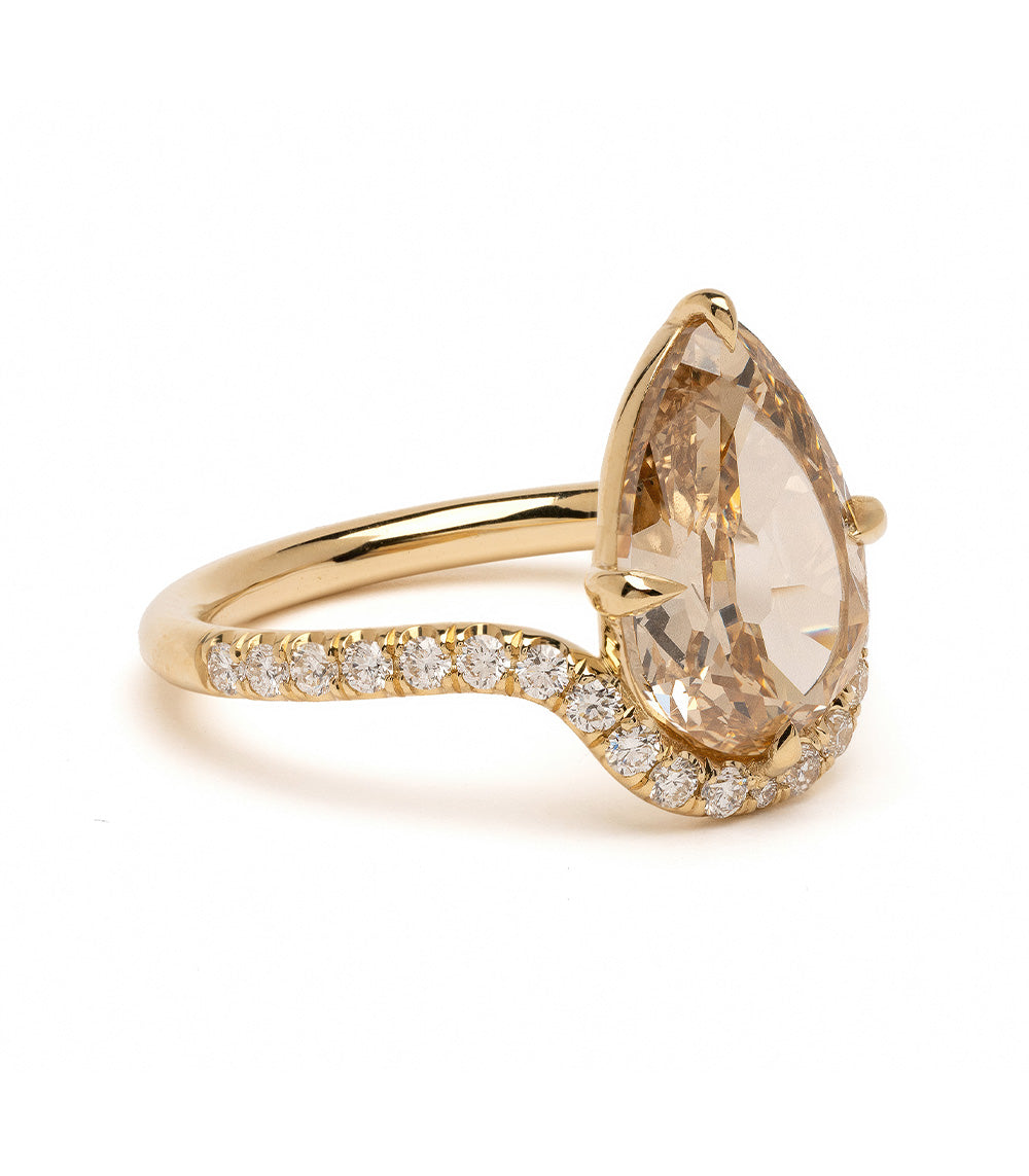 Aura by SK-R120-CD-PS-3.01 engagement ring in yellow gold with marquise center and diamond halo