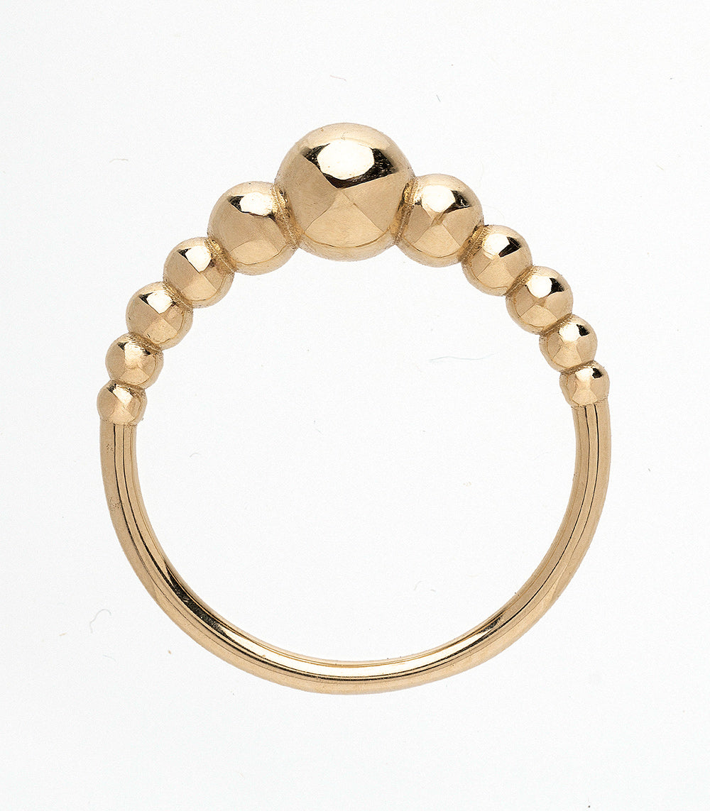 Bubbly Band SB-R4 ring in 14K yellow gold with shiny bubbled band texture for a unique look