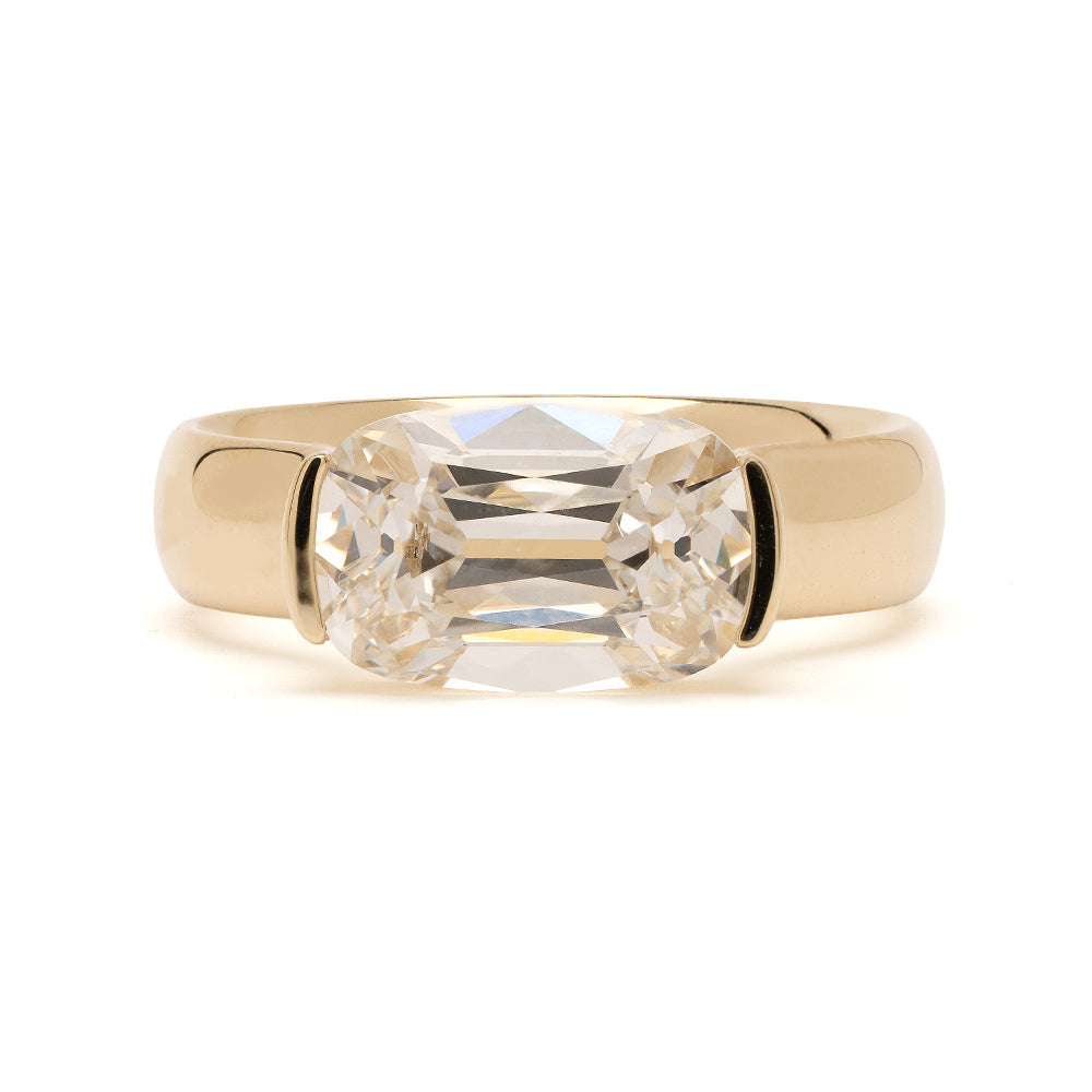 Bardot by Sofia Kaman unique engagement ring in gold with lab grown diamond center stone